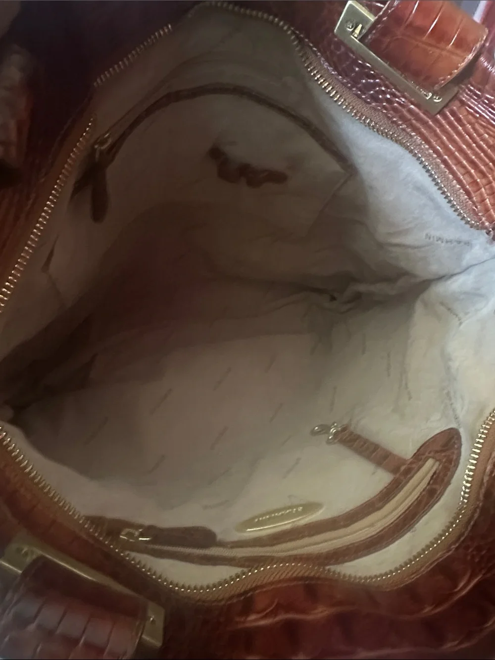 Brahmin Brown Croc-Embossed Leather Tote Bag